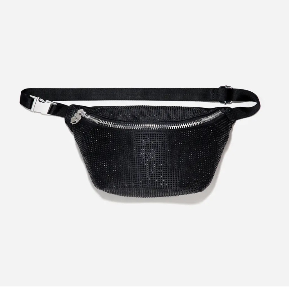 Stony Clover Lane medium fanny pack in black noir sparkle